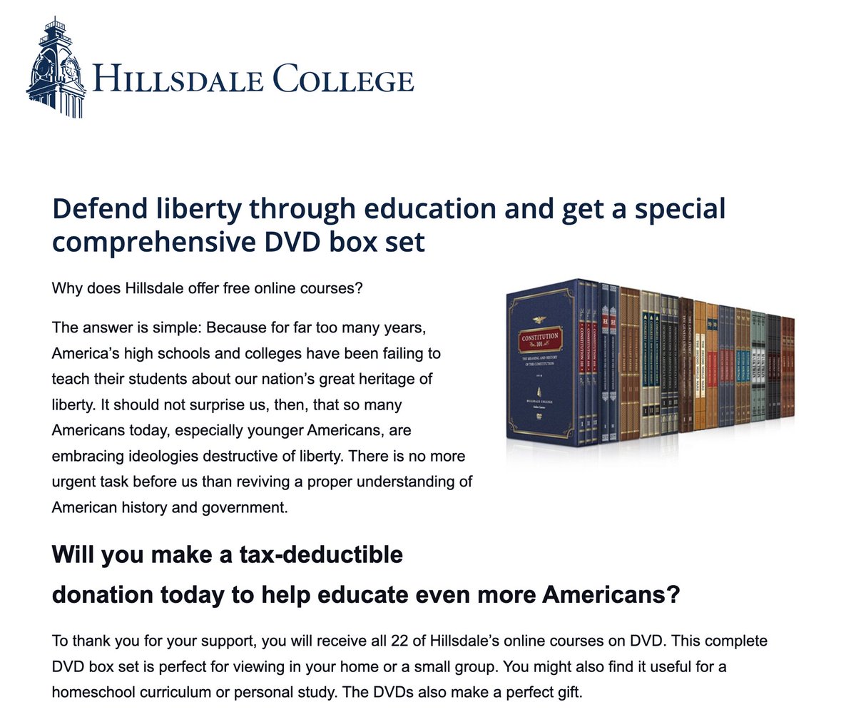 bradbatt's tweet photo. This is who @GovBillLee and the radical @TNGOP want to take over Tennessee public schools: A whacko grifter college that’s hawking DVD box sets for $2000

These are the same people who said teachers “come from the dumbest parts of the dumbest colleges” https://t.co/L0M4nmbArV