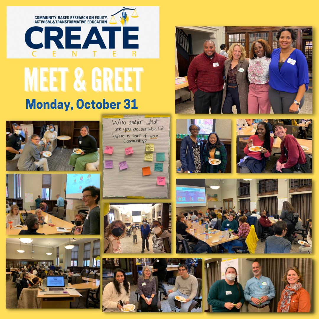 umichcreate's tweet photo. After two years of having great online, hybrid, and community-based events, we excitedly hosted our first, fully in-person School of Education Meet &amp; Greet gathering for students, staff, faculty, and community partners. (1/2) https://t.co/Yn0d6OrGWY