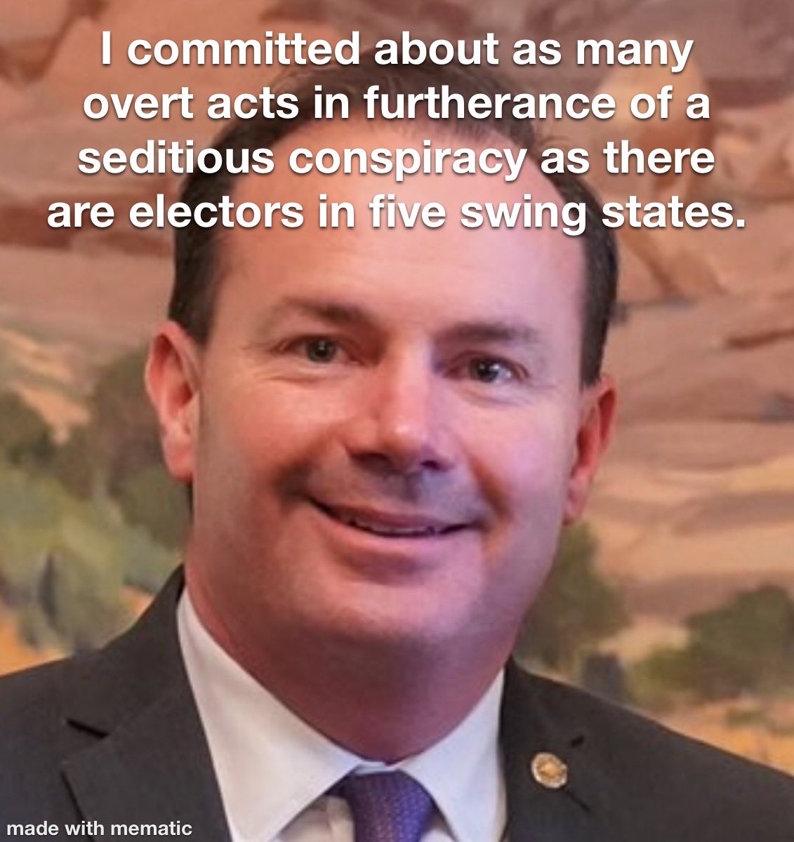 AnotherMasker's tweet image. No, we really do not need a man who would substitute his judgment for the will of the people. If a sitting Senator tries to install the head of the Executive branch, that tells you you’re dealing with a felon, not a misunderstood grifter. #utpol #ConstitutionalCrimes