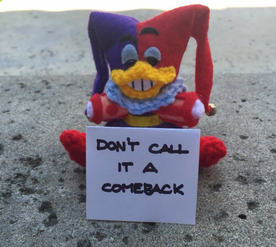 Aaron_Sparrow's tweet photo. #duckteasethursday #dontcallitacomeback #betterthanever #freedarkwing #darkwingduck #quackerjack https://t.co/vmMwU3zE7K