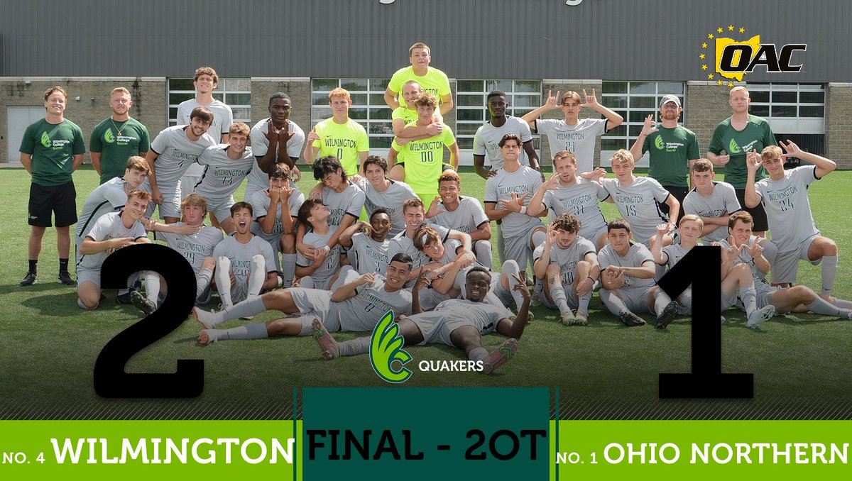 DubCQuakers's tweet photo. MSOC | GOING TO THE 'SHIP! @dubc_msoccer comes from a goal down to defeat Ohio Northern 2-1 in double overtime in an OAC Tournament semifinal. 

The Quakers will face the winner of John Carroll &amp; Otterbein on the road on Saturday. #WeAreDubC #d3soccer https://t.co/RM7ItXkDH5