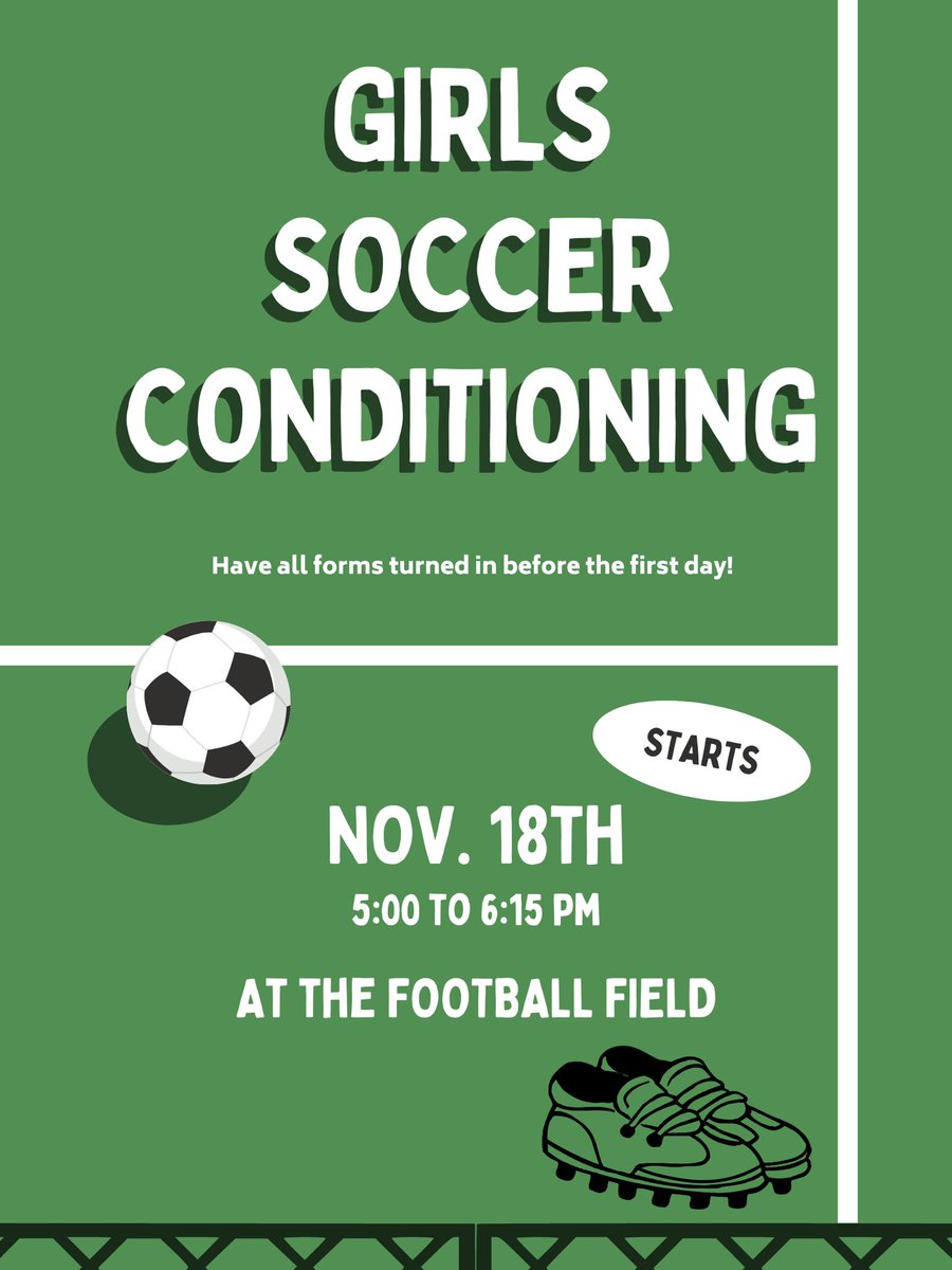 🚨GIRLS SOCCER CONDITIONING 🚨Check the Team Instagram for more Information!