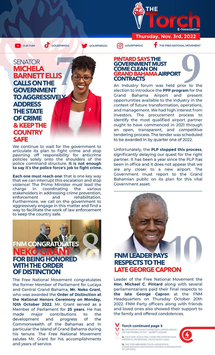 fnmbahamas's tweet photo. The new edition of The Torch is out! Feel free to download a copy and share with your friends to stay up to date with all of the latest FNM news.

#TheTorch #FNM https://t.co/jgmwR9U39X