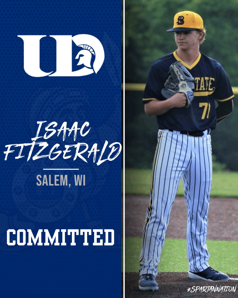 UD__Baseball's tweet photo. We are excited to announce the commitment of left handed pitcher Isaac Fitzgerald! Welcome to the Spartan family!
#UDBaseball #SpartanNation https://t.co/oA3wJ9MRQu