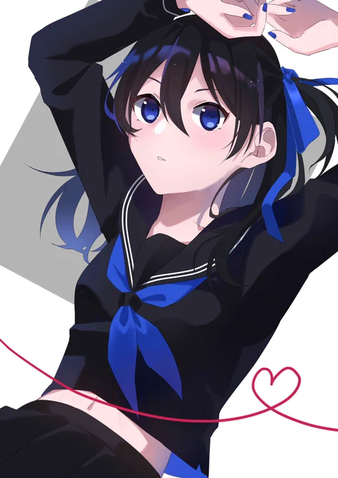セーラー服と青色 