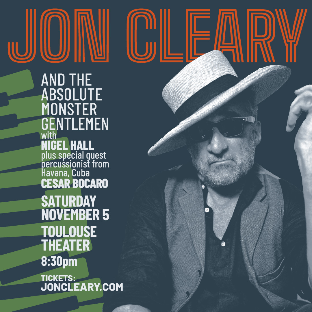 Saturday night, Toulouse Theatre, the AMG will be graced by the addition of Nigel Hall and Cesar Bacaro from Cuba.