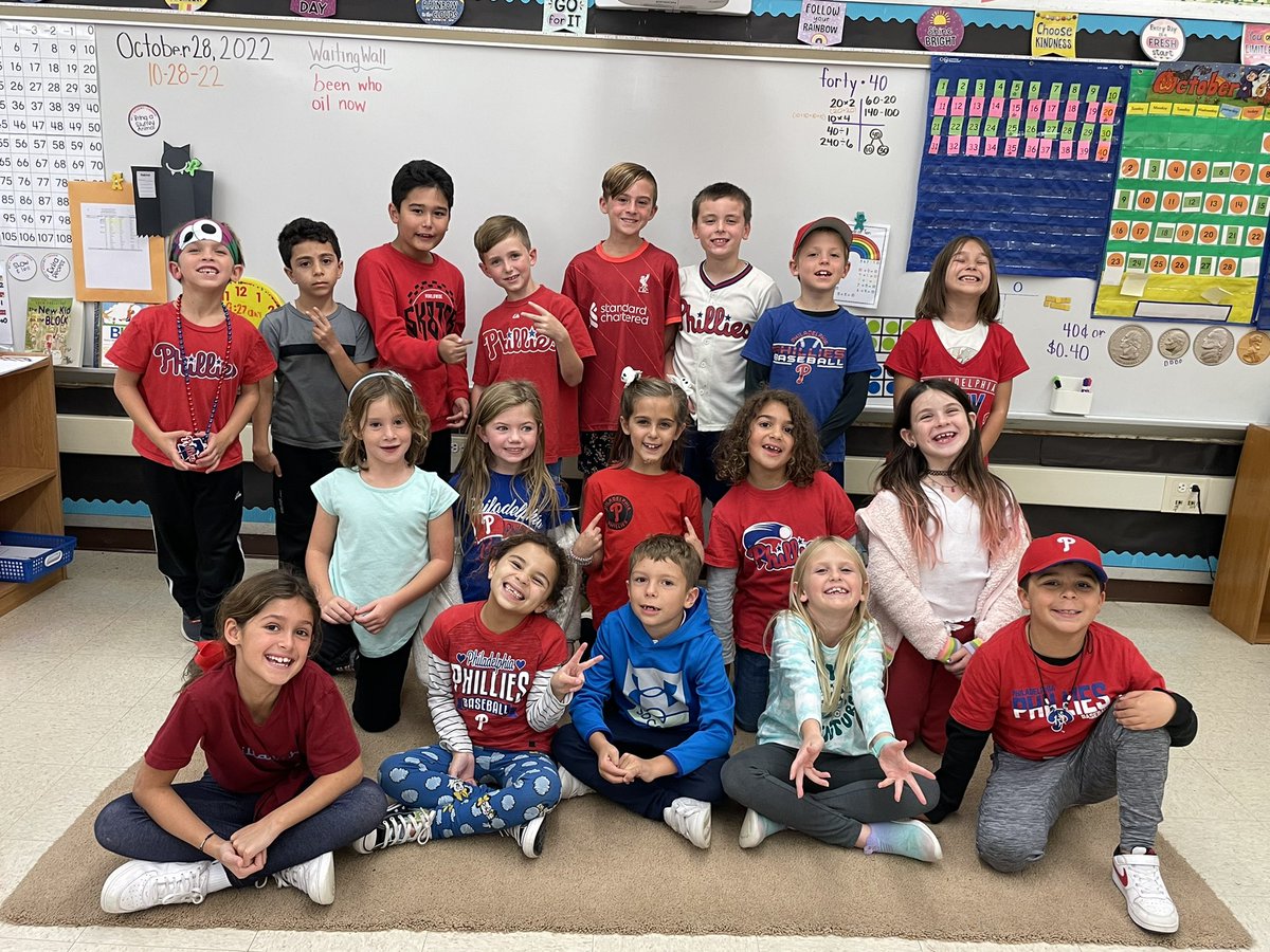 CBJenDellaPorta's tweet photo. Let’s go Phillies!! 2nd grade is cheering you on ⚾️❤️⚾️ @CBGaymanES https://t.co/pkmM0ODxFr