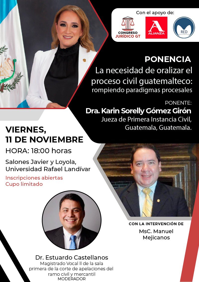 CongresoJGT's tweet photo. Expone : Dra. @karinsgomez 
Con la intervención de: MsC. @mejicajimene 

Moderan: Dr. @WestuardoCV y @kathiapezoagt .

Cordial invitación: link de inscripción: 

https://t.co/ZEkCyee1H8 https://t.co/3BMECZtmOW