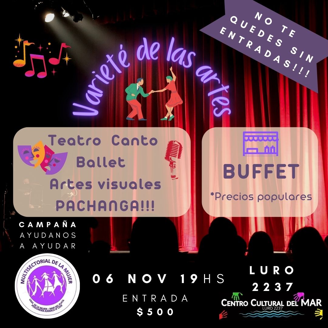 multimujeresMdP's tweet photo. No te quedes sin entradas! Será una noche inolvidable. Encuentro entre amigos y amigas. Buffet a precios populares. Gracias por Ayudarnos a Ayudar https://t.co/svvO6Ueiwa