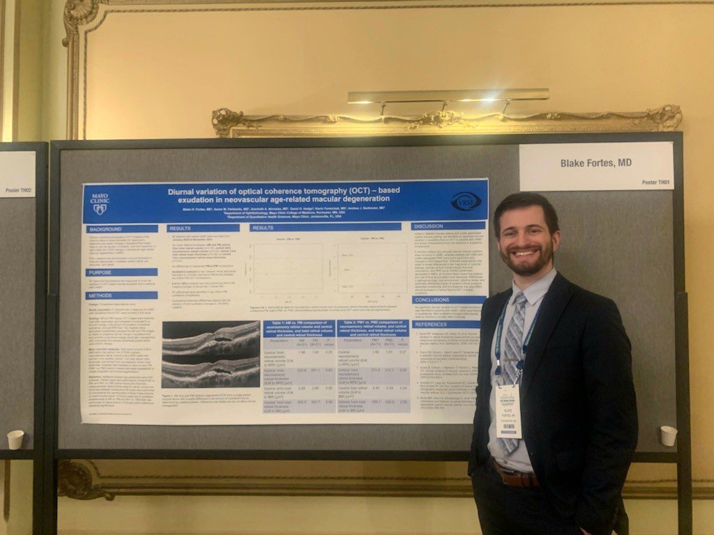 Superstar <a href="/MayoClinicEye/">Mayo Clinic Department of Ophthalmology</a> residents <a href="/SaumyaMShahMD/">Saumya Shah, M.D.</a> and Blake Fortes, MD presenting their research <a href="/RetinaSociety/">TheRetinaSociety</a> 2022 Annual Meeting