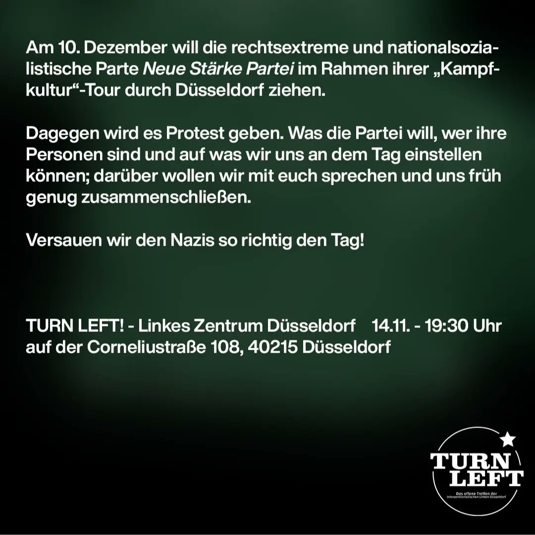 duesseldorfquer's tweet photo. Am 14.12. lädt unsere Bündnisgruppe @srddorf zu einer Info Veranstaltung anlässlich des Naziaufmarschs der #fightnsp ein

#antifa #dssq #nonazisdus #dus1012 https://t.co/RRKsWiUaBQ