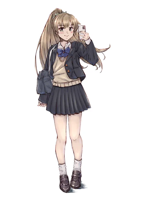 『提督、一緒に撮りませんこと?(*'ω`*)』#艦これ #熊野JK熊野ちゃんと自撮りをすることになりました! 