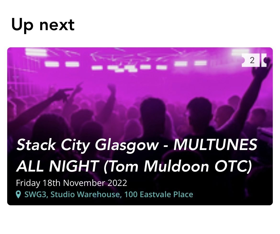 callums193's tweet photo. got 2x stack city glasgow tickets for sale for the 18th- SWG3 https://t.co/Hd1MogAs8Z