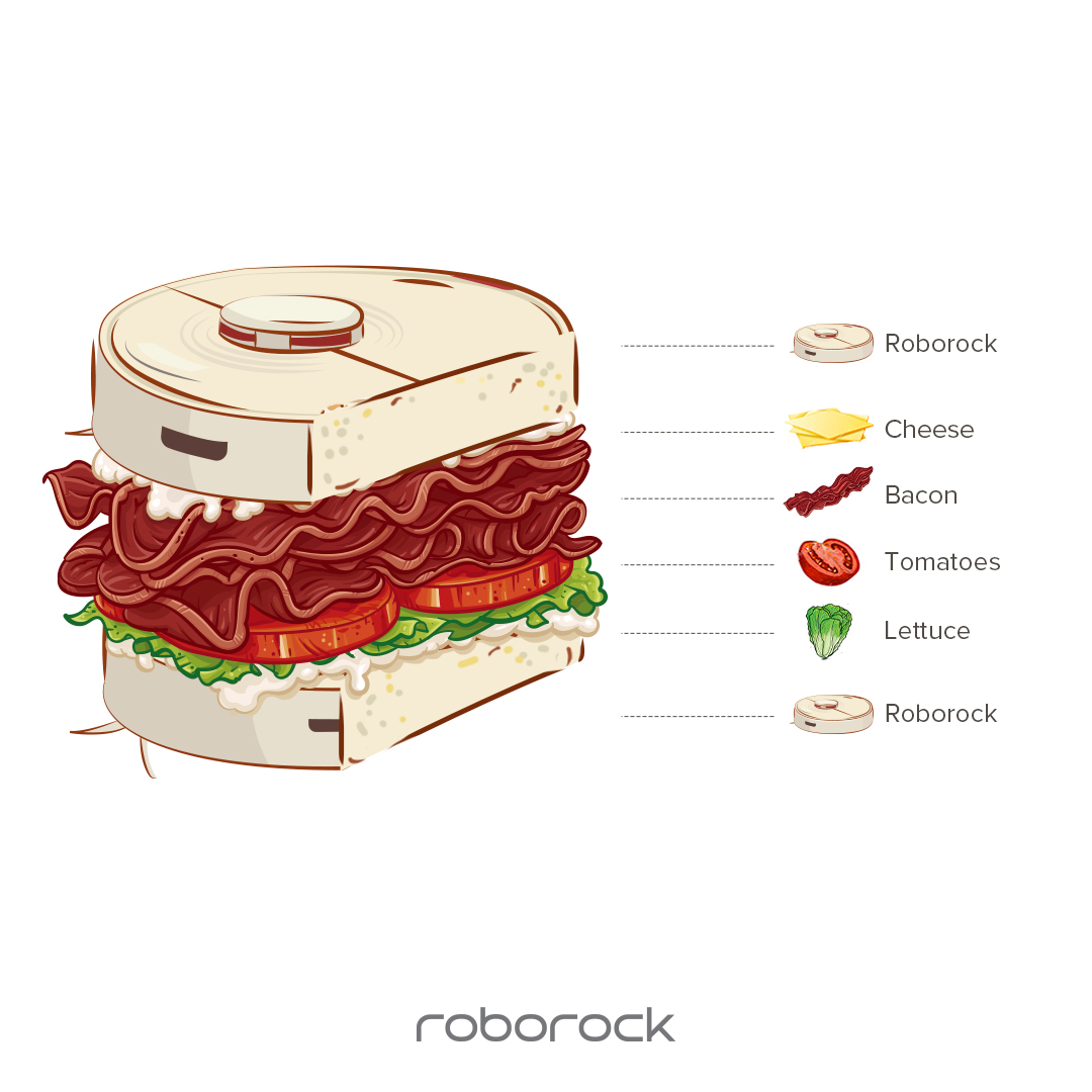 No matter what age you are, what meal you are eating… The safest choice is always a sandwich… Have a Happy Sandwich Day. #roborock #sandwichday #food