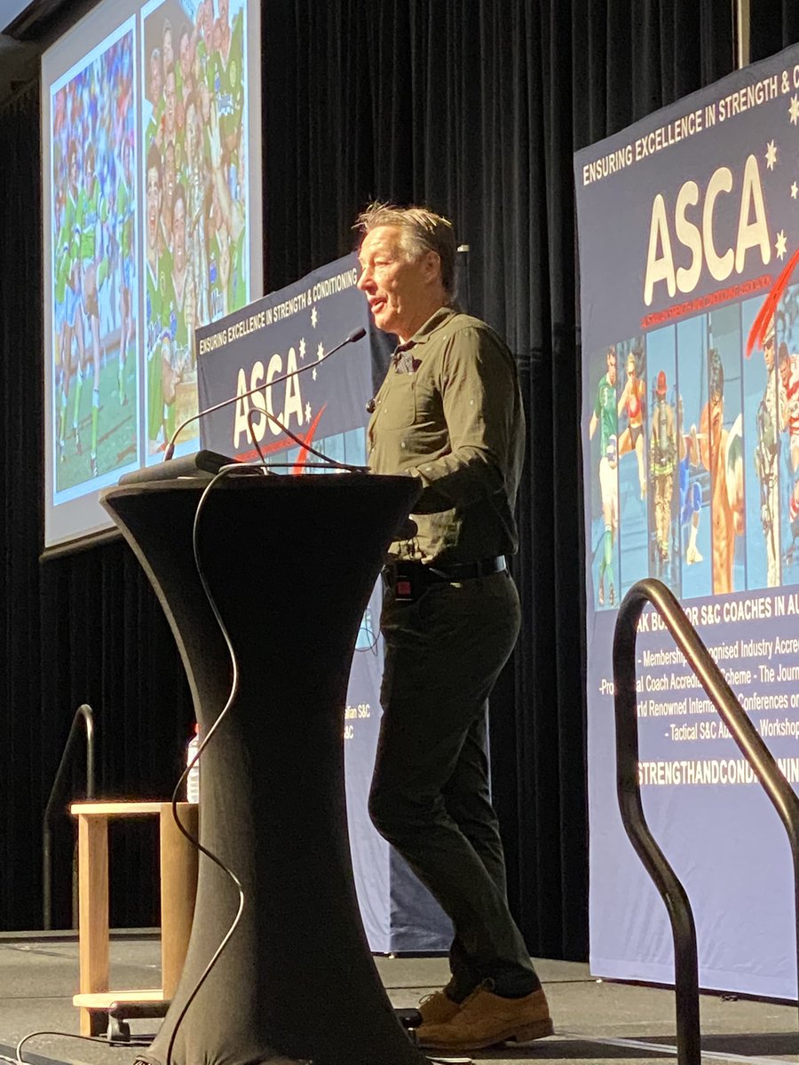 Kicking of the <a href="/the_ASCA/">Aus S&C Assn</a> International Conference 2022 in style with Craig Bellamy talking about the evolution of S&amp;C in the NRL - more to come #performance #evolution