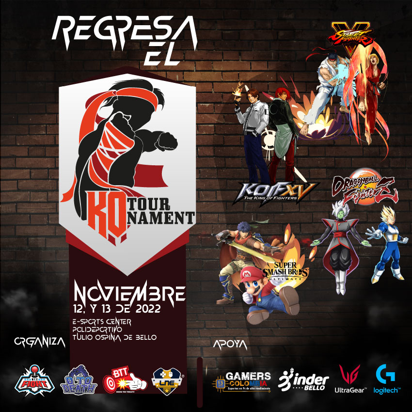 lne_gg's tweet photo. Regresa el #KOTournament Nov 12 y 13
#SuperSmashBrosUltimate
#KOFXV
#StreetFighterV
#DragonBallFighterZ
#MedFight #bttesports @0tdEsports
Agradecemos a @gamerscolombia #lgcolombia #logitechg y el @InderBello
#LNEgg #Esports #Gamers #Torneos #Medellin #EsportsCenter #Bello https://t.co/FTQgRcb8dB