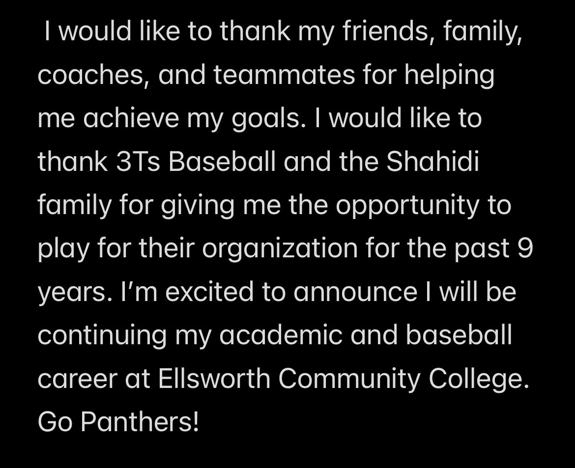 Aidan on Twitter "I am excited to announce I am continuing my academic and baseball career at