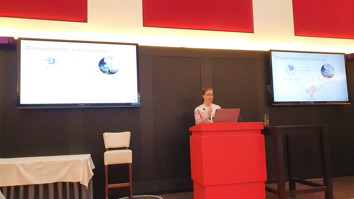 SpruijtLab's tweet photo. Today Annemiek Slootbeek presented #coacervate formation by Native Chemical Ligation during the #oLifeAnnualMeeting2022. Great talk! @IrisSmokers & Merlijn van Haren are presenting posters. Thanks to the organizers from @oLifeFP for this great conference! https://t.co/AcdcUYatS9