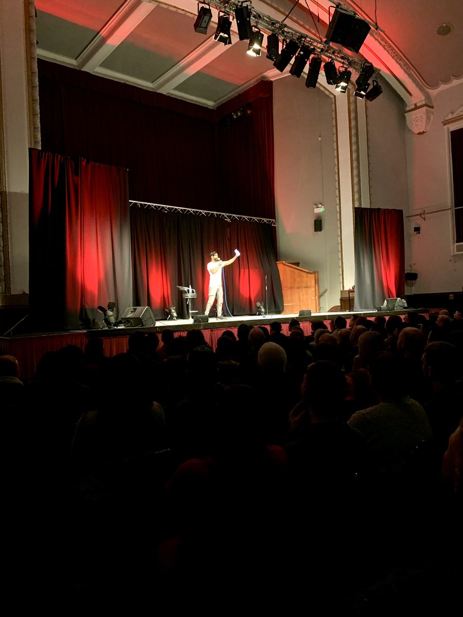 paulchowdhry's tweet photo. Incredible audience in Dudley @BoroughHalls tonight, apart from the kutha who tried to impress us with his car collection, while wearing 15 coats. He had to be destroyed. https://t.co/UBF8FC3cdU