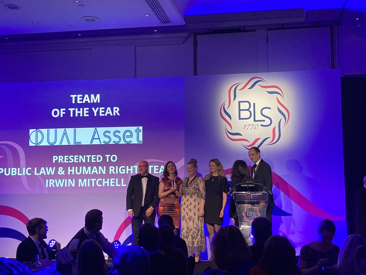 Huge congratulations to the ⁦@irwinmitchell⁩ public law and humans right team on winning team of the year at the #blsawards2022!