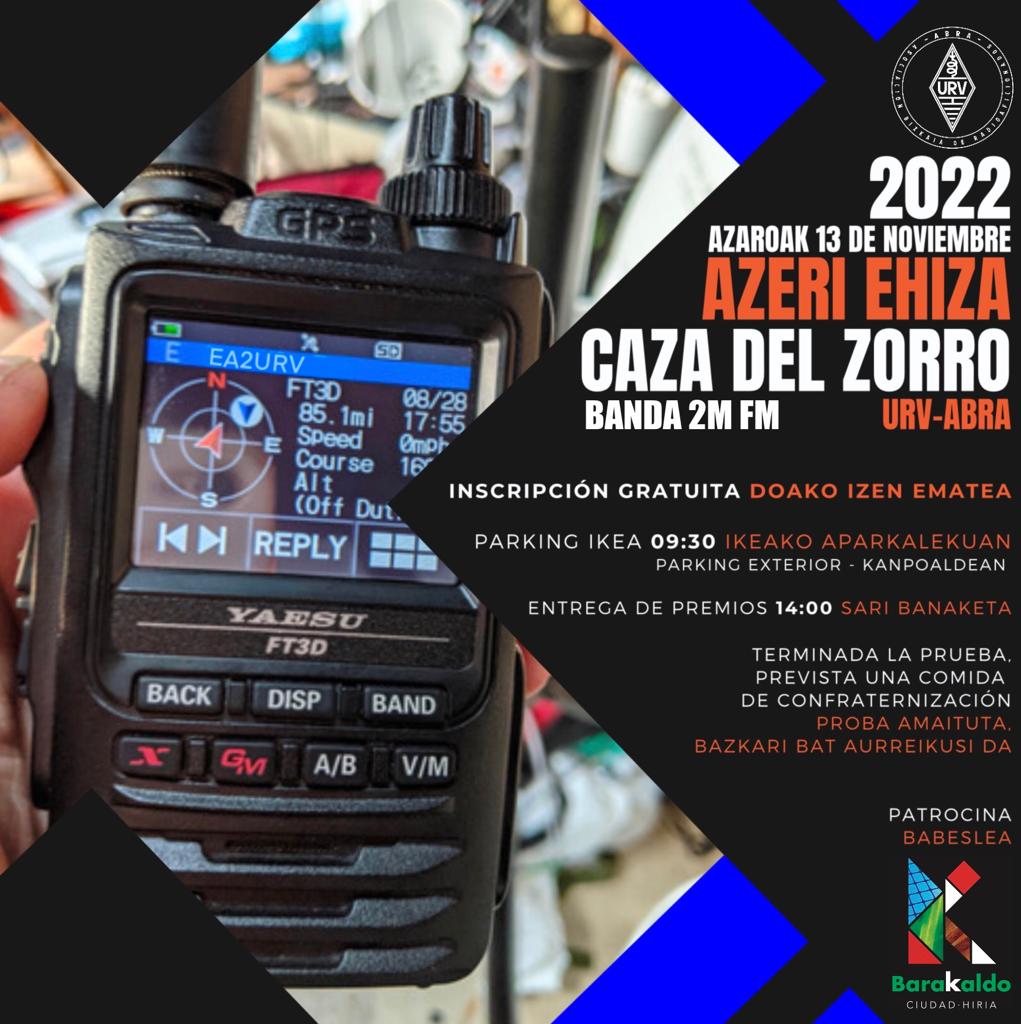 ea2urv's tweet photo. 13/11/2022

Caza del zorro en 144 FM
Barakaldo

#ea2urv #HamRadio #ure #irratizaleak #Barakaldo https://t.co/upOCWlNxM5