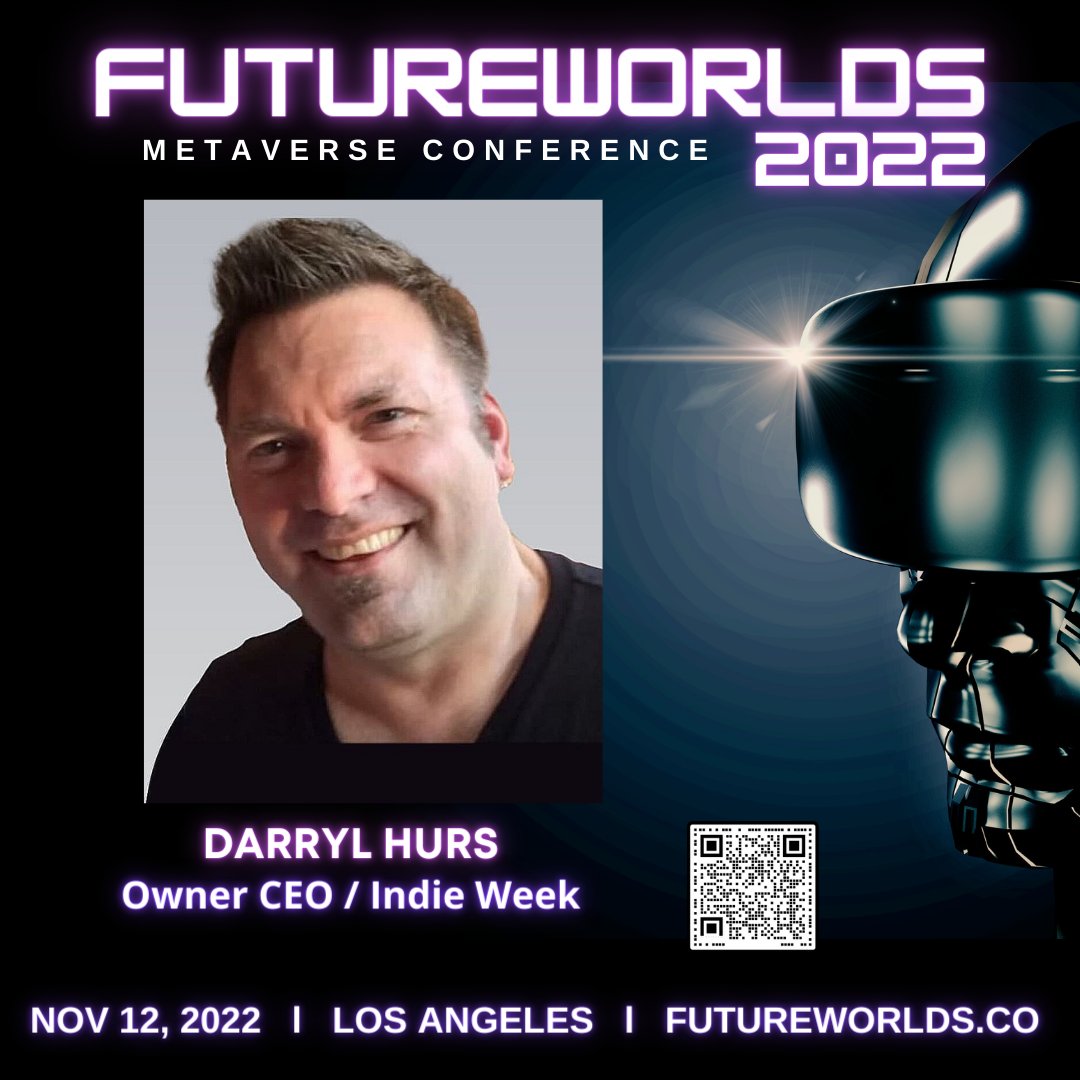 Futureworlds1's tweet photo. Looking forward to hearing @darrylhurs, Owner &amp; CEO of @indieweek speak on the Music in the Metaverse panel at Futureworlds 2022 on November 12. https://t.co/lN8Fpes2Ll
#darrylhurs #indieweek #musictech #fanengagement #metaverse #metaverseconference #web3 #tech #futureworlds2022 https://t.co/GwiXWfz5gU
