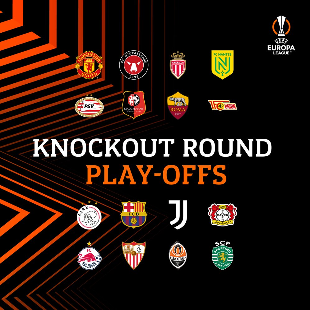 UEFA Europa League on Twitter: "Knockout round play-off teams ✓ ℹ️ #UELdraw  📅 Monday 7 November ⏲️ 13:00 CET #UEL https://t.co/ObuAPFt9OD" / Twitter