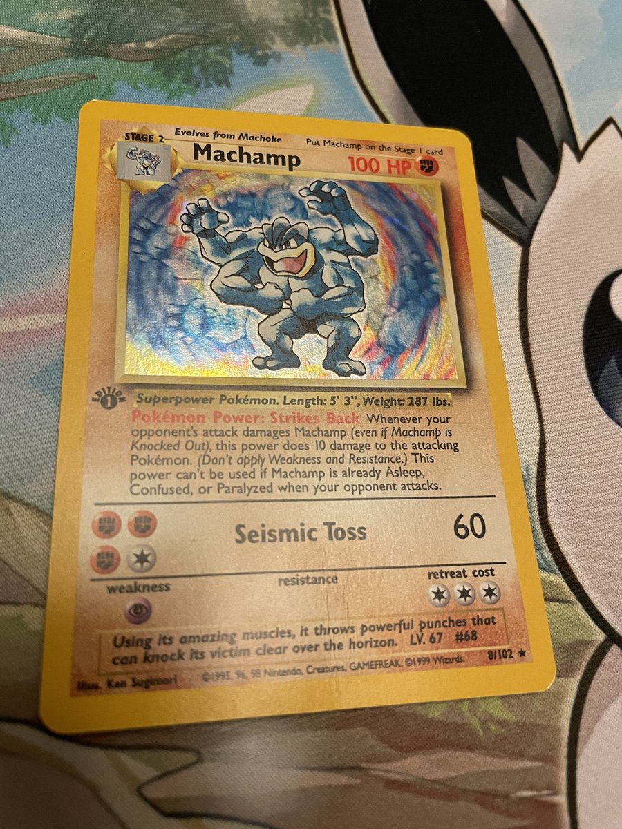 ShadowandSteel's tweet photo. Throwback Thursday for one of Chris’ favorite OG Pokémon cards 💪Machamp💪 #Pokemon #OGPokemon #PokemonTCG #Machamp https://t.co/jYiILDndVw