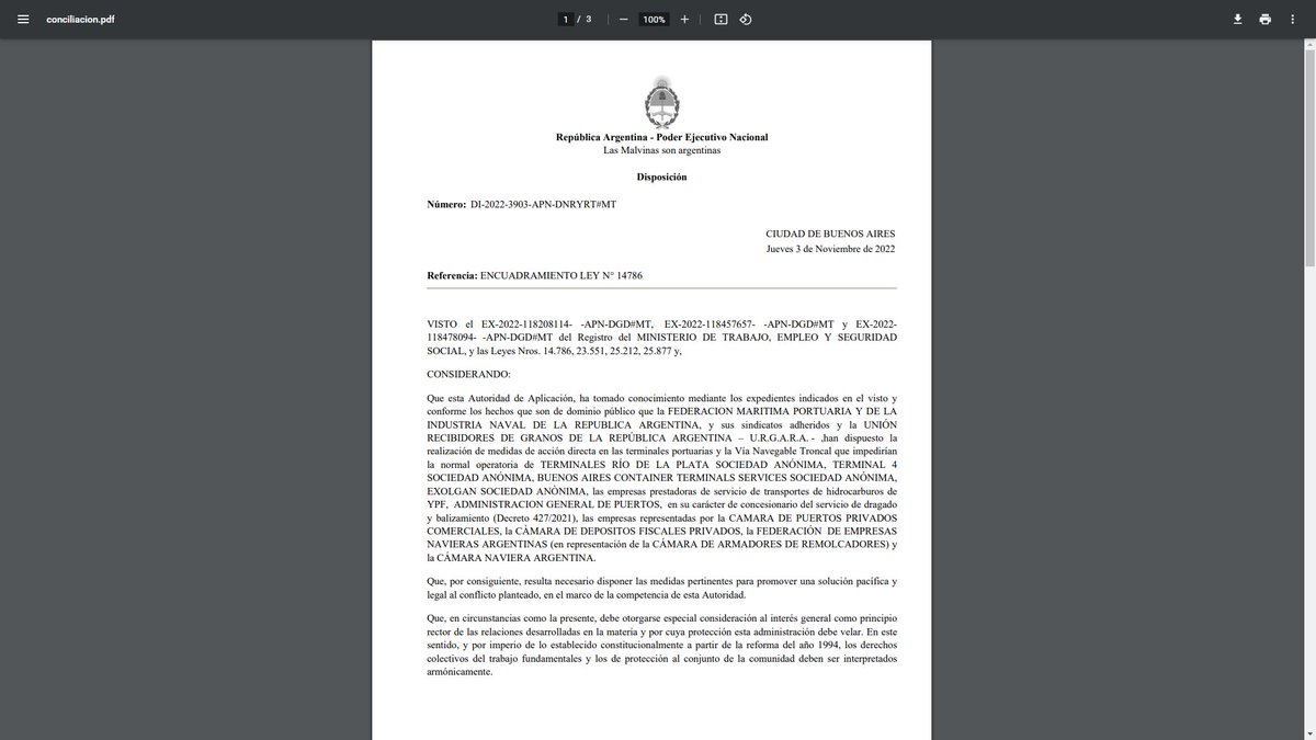 emogalli's tweet image. El @MinTrabajoAR dictó la conciliación obligatoria frente al paro que había dispuesto la @FeMPINRA para este viernes 4 por reclamos políticos e históricos al @MindeTransporte