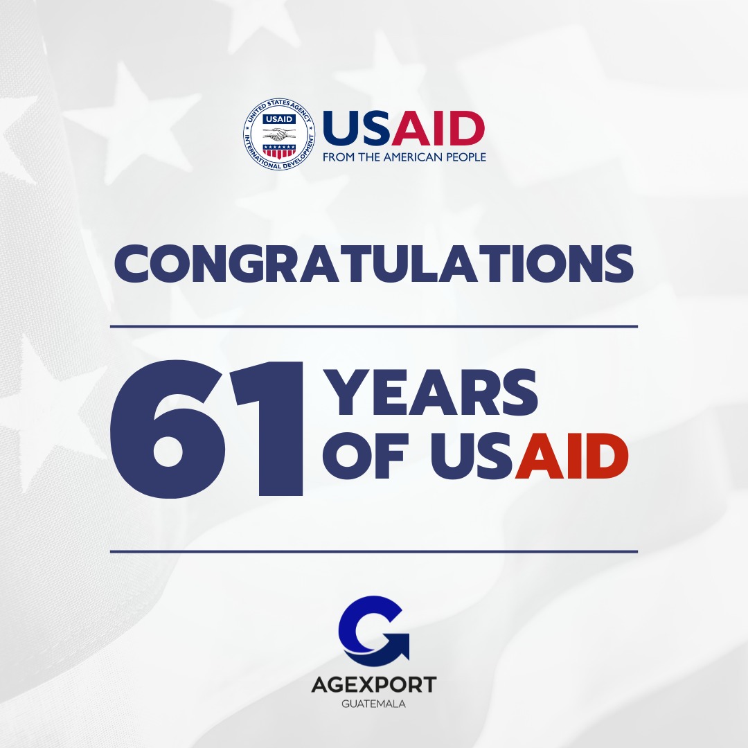 <a href="/AGEXPORTGT/">AGEXPORT</a> se une a la celebración del 61 aniversario de <a href="/USAID/">USAID</a>. El apoyo del pueblo estadounidense ha sido esencial para la inclusión de miles de pequeños productores y productoras de áreas rurales a las cadenas de valor de exportación, en beneficio de sus familias <a href="/USAIDGuate/">USAID Guatemala</a>