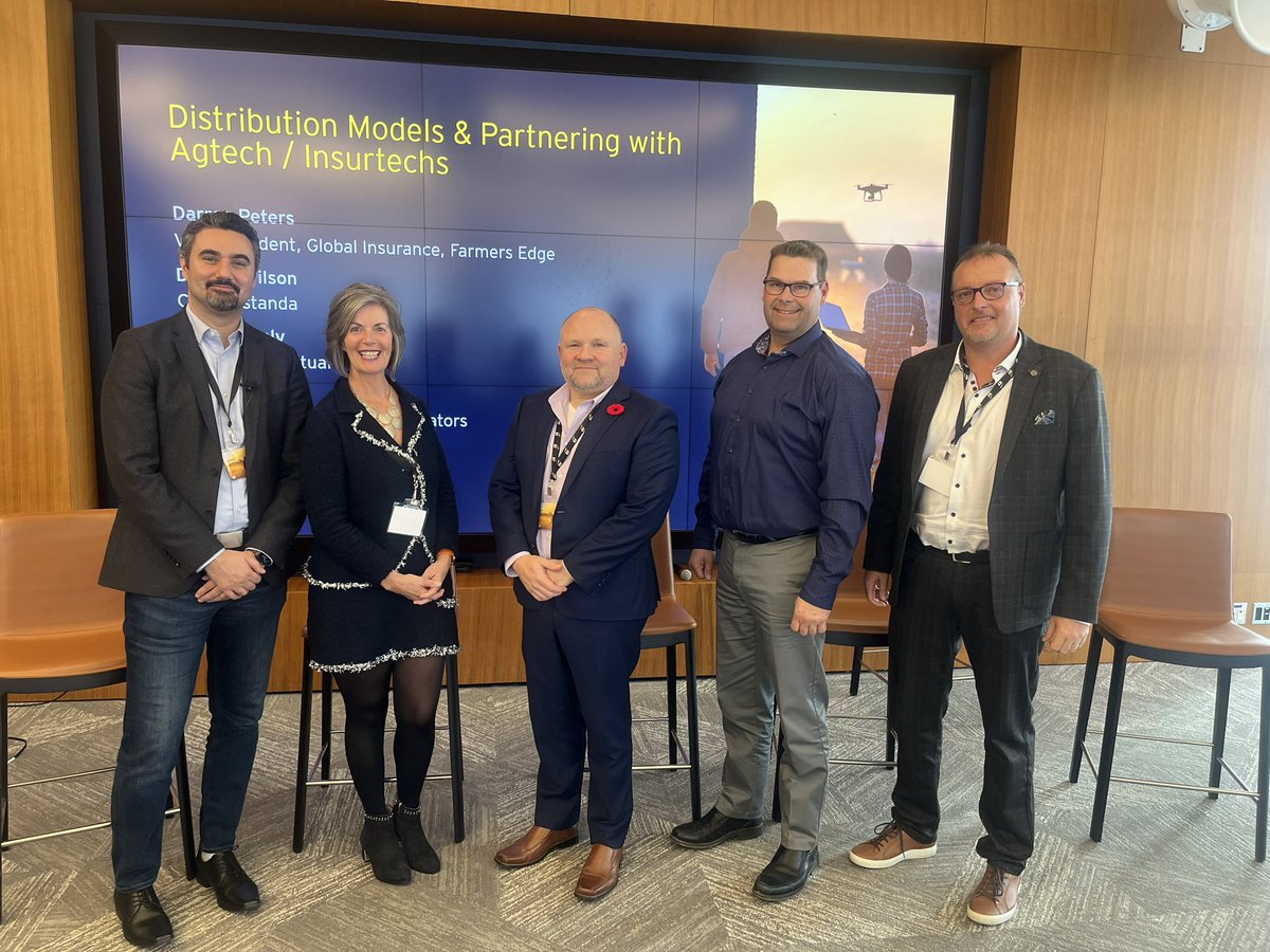 jroy5's tweet photo. What a great day attending and speaking at the first Future of the Farm conference held by @EYCanada hosted by @BSalehoun #farmcybersecurity #resiliency #agritech #insurtech #highspeed #5g #autonomoustractors #soilstudy #cellularagriculture #precisionag #data #AI @uofg https://t.co/C5taTK4GiC