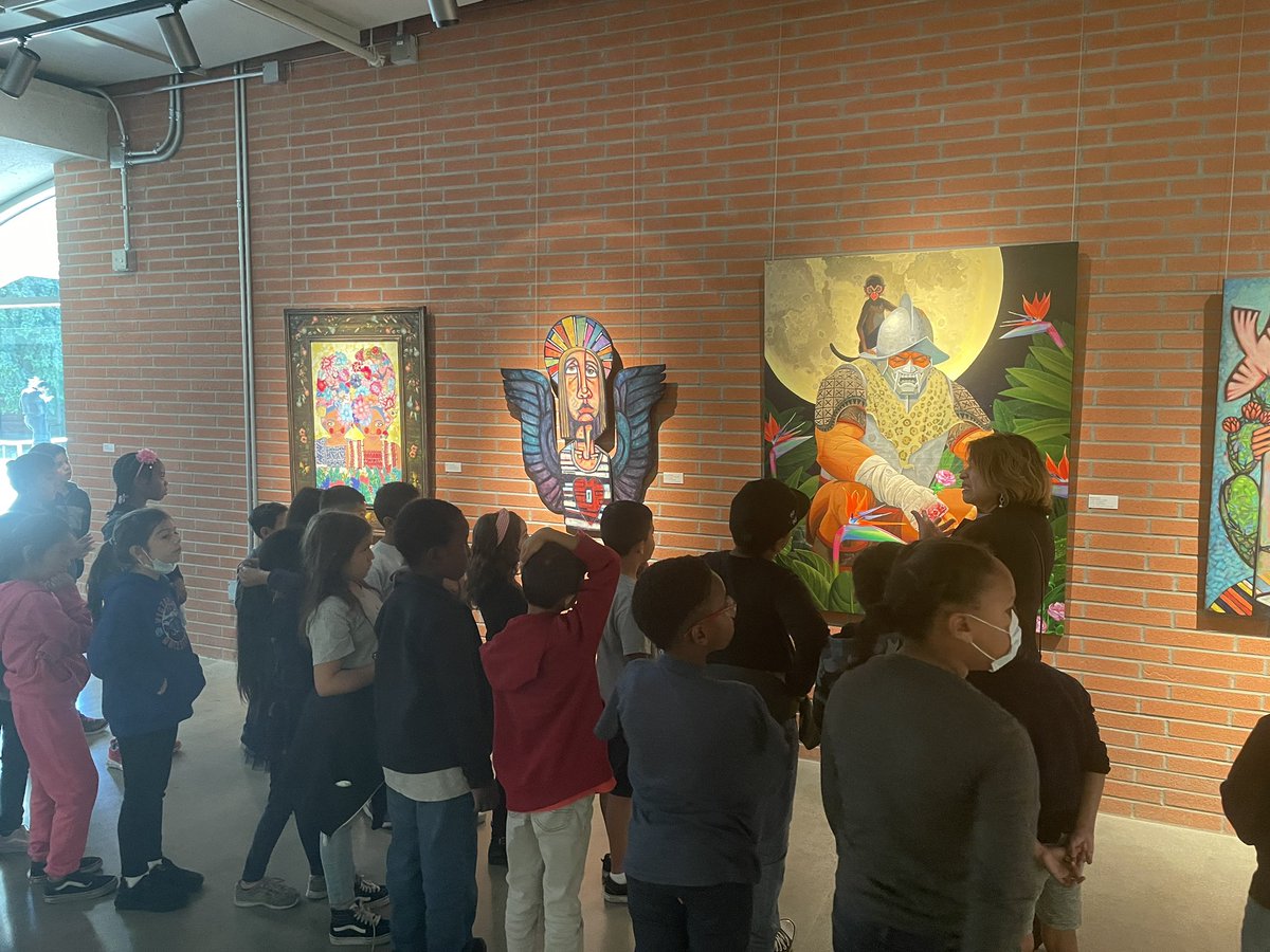 Second grade got to visit the Cheech Marin Center for Chicano Art today in Riverside. It was an amazing experience! And it turns out Alexa (our docent) was a Valverde student! Thank you @VVUSD_VAPA for all your help! @ValVerdeUSD @VictorianoElem2