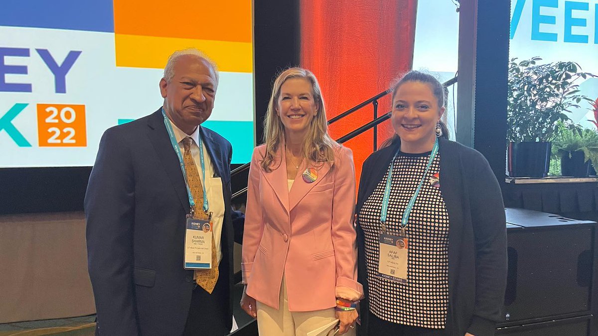 Afaf_Saliba's tweet photo. Today at the plenary session, I was lucky to take a picture with two giants, my mentor, internationally renowned nephrologist Dr. #KumarSharma, and @ASNKidney President @SusanQuaggin. #KidneyWk #KidnyeStars https://t.co/A3YasYN1nP