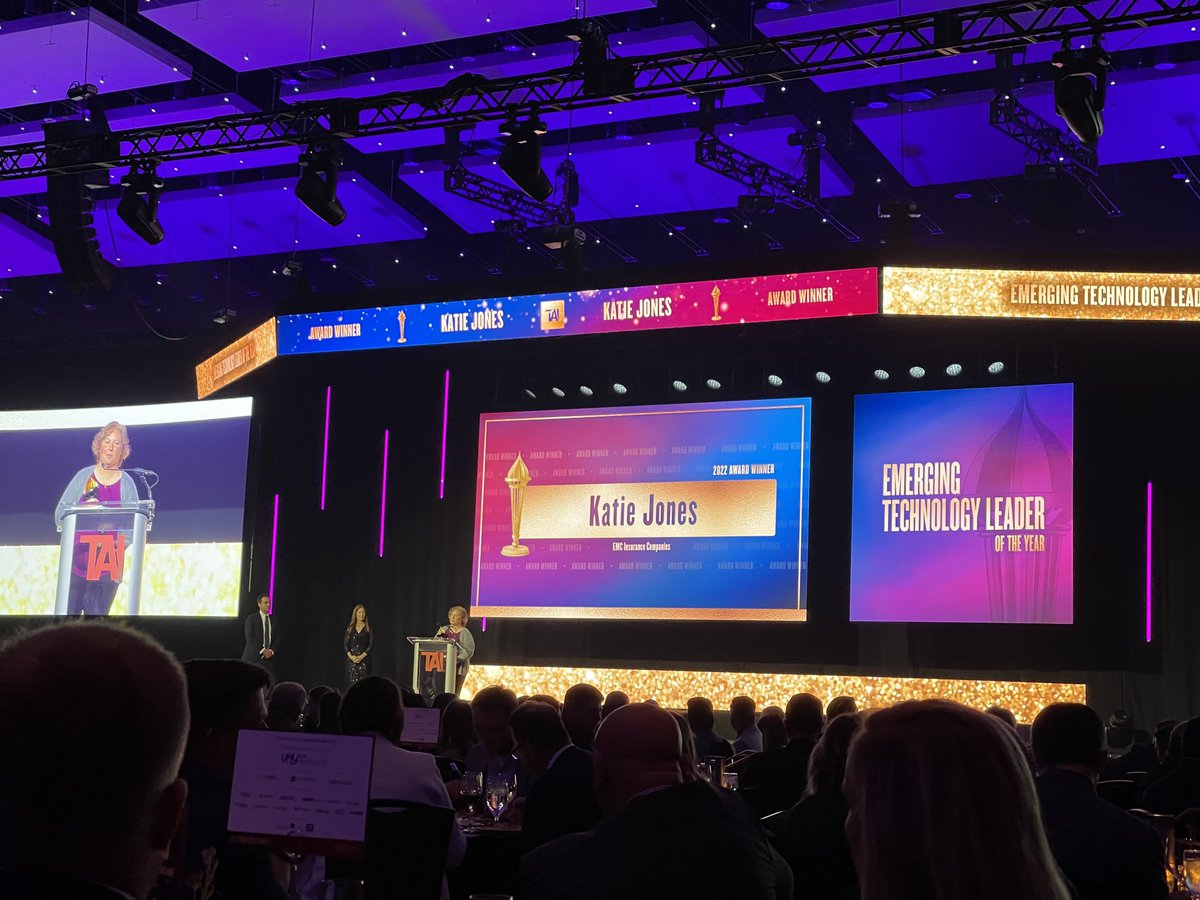 HornIT's tweet image. The #Prometheus2022 Emerging Technology Leader of the Year is Katie Jones at EMC Insurance Companies! 

Gotta include a shout out to our very own @JBertling who won this award last year! 🧡
