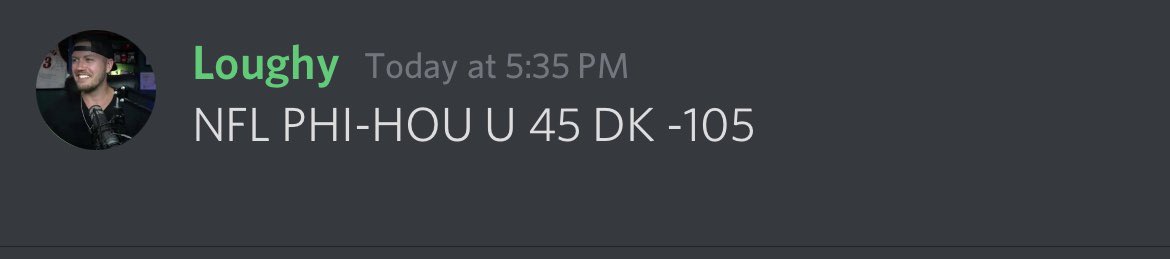 StokasticBets's tweet photo. 🚨FREE PLAY from @loughy 

Eagles/Texans UNDER 45 -105 on @DKSportsbook

RT if you’re tailing!

Sub to all of our premium @OddsShopper Insider Picks here. Your first week is FREE with code ‘OSINSIDER’ https://t.co/Zm4bGDKP4g https://t.co/Et5caA0Eez