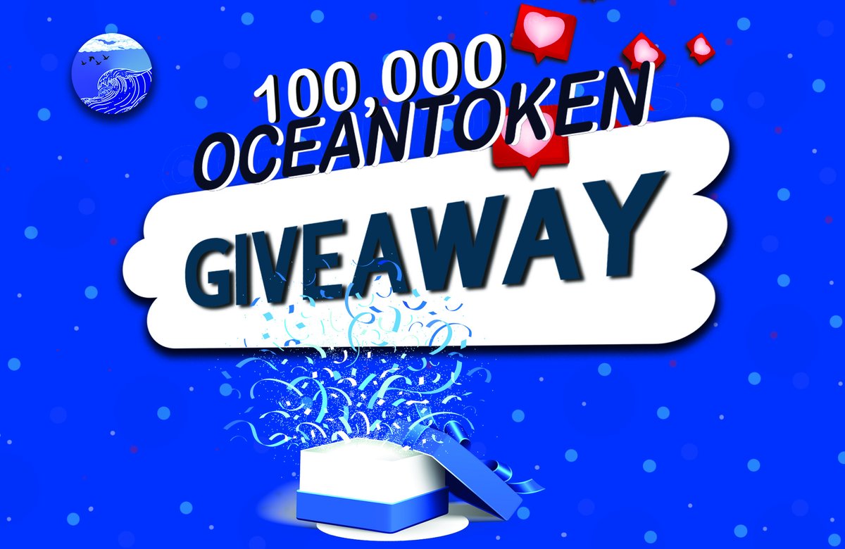 🎁🎁🎁 It’s #giveaway time 
 
Ends 14 days, after this post and a prize pool of 300,000 $OCEANTOKENS will be shared between 3 people.

 To Enter 👇
🍀Like
🍀RT
🍀Join
Telegram: t.me/oceantokensoff…
Discord: discord.gg/RXqMSnQs

#GameFi #NFTCommunity #Giveaways
Good Luck 🍀