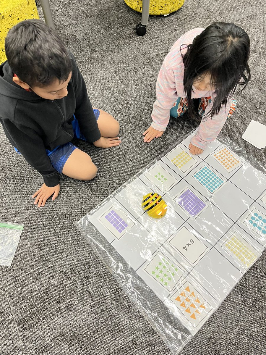 SinksInnovators's tweet photo. Thank you @edtechsavy for helping students code beebots as they reviewed their knowledge of multiplication arrays. Students were so engaged and loved learning about algorithms to tell their beebots where to go! @MinettElem @ci_elem #futurereadylearners https://t.co/2tPg3BDIYV