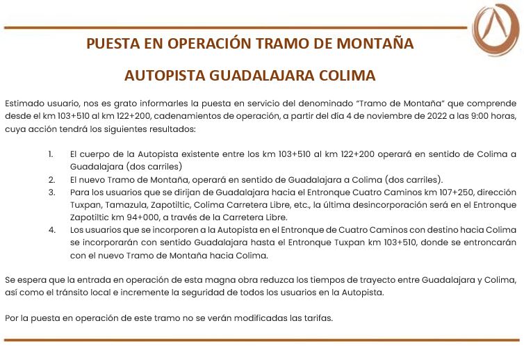 Atención estimado usuario: