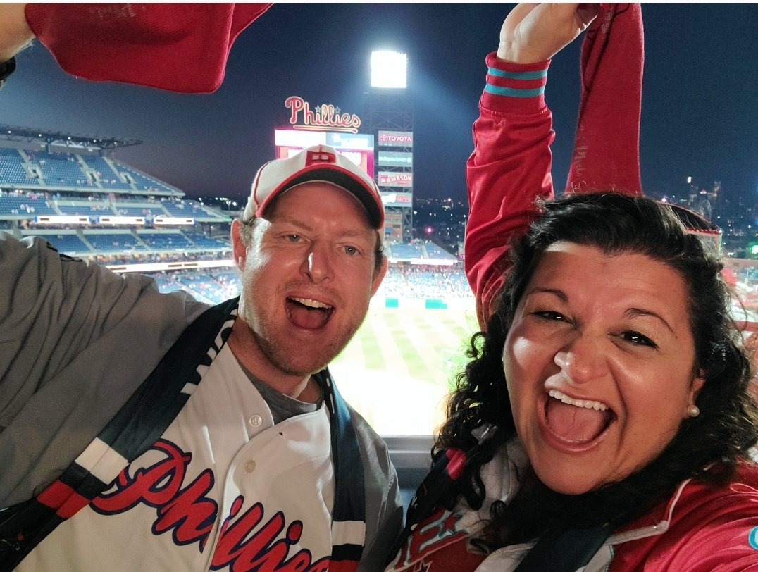 SarahDMairs's tweet photo. WOO HOO! ❤⚾️❤ WE'RE AT GAME 5 OF THE WORLD SERIES ALREADY GOING CRAZY CAUSE "I GOT A PHEELING THAT TONIGHT'S GONNA BE A GOOD NIGHT!!!" LET'S GO PHILLIES! WE NEED A SEAT UPGRADE FROM SRO IN 315! #CapitalOneUltimateFan #Sweepstakes #Phillies #RingTheBell #PhilliePhanatic https://t.co/RhFPkV4qmK