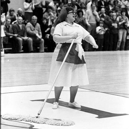 TheMopLady's tweet photo. Saint Francis calls themselves the Cougars but we all know there are only two Cougars allowed to enjoy themselves in Assembly Hall. https://t.co/7Np9297Ehp
