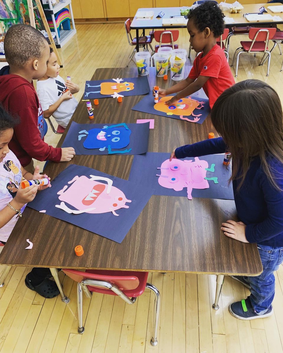 Grout_School's tweet photo. Happy Weekend Grout Community, reminder there is no school tomorrow for Teacher Report Card Day. We will se you Monday!
📸 Teacher Rachell’s head start students made monsters based on the book, “Glad Monster, Sad Monster.” @PPSConnect https://t.co/DfqyWMJI4r