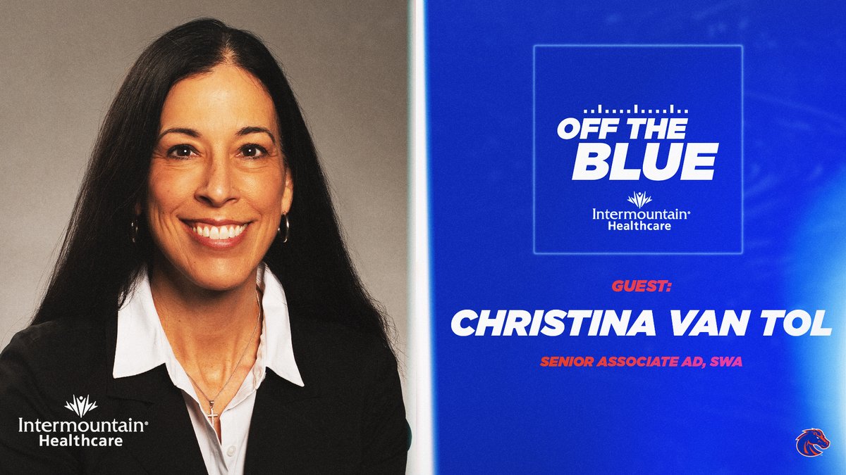 BroncoSports's tweet photo. A new episode of Off the Blue is live! Our host @Dominic_Shelden talks with Boise State Senior Associate AD, SWA Christina Van Tol!

Listen on Apple Podcasts, Spotify, or at https://t.co/1j9vvJdZpU 🎙

#BleedBlue https://t.co/JjSDgVPEux