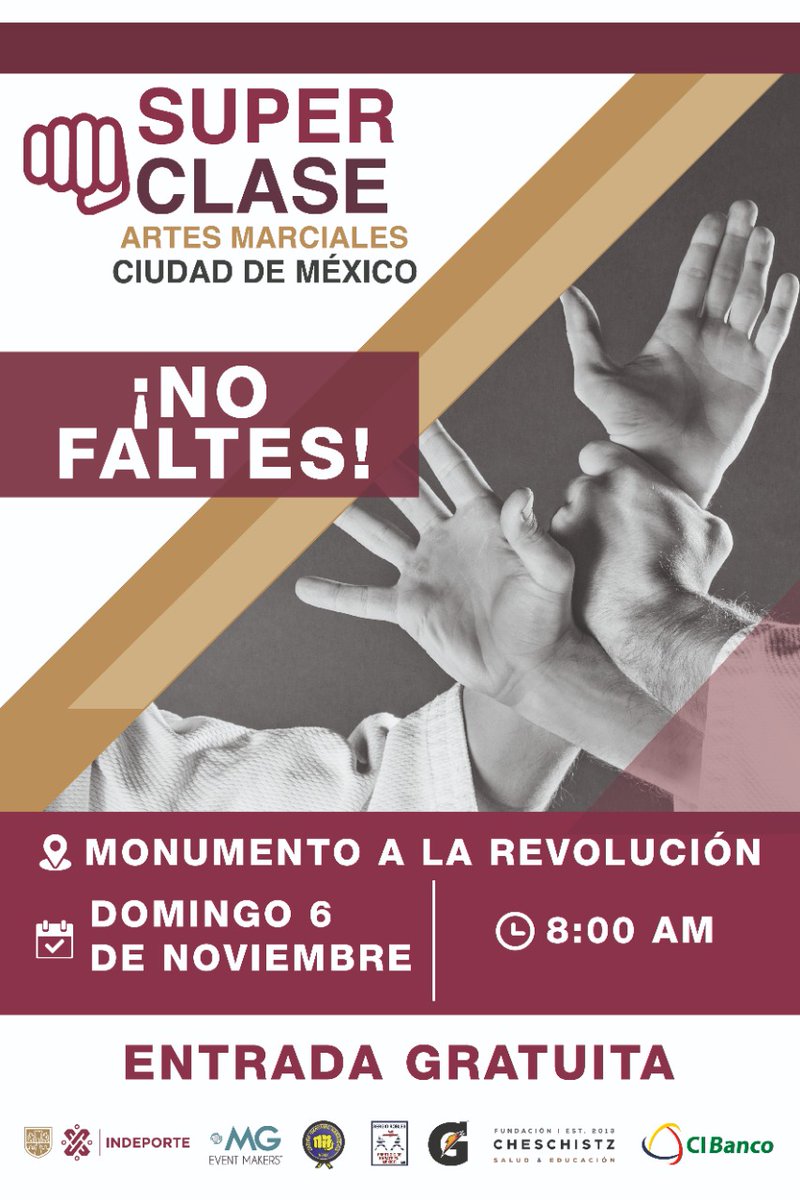 DeporteCDMX's tweet photo. ¡Prepárate! 👊🏽🥋

Asiste a la "Súper Clase Artes Marciales Ciudad de México" recuerda que la entrada es gratuita.

Te compartimos toda la información 👇🏽 https://t.co/MGH1C6ywqJ