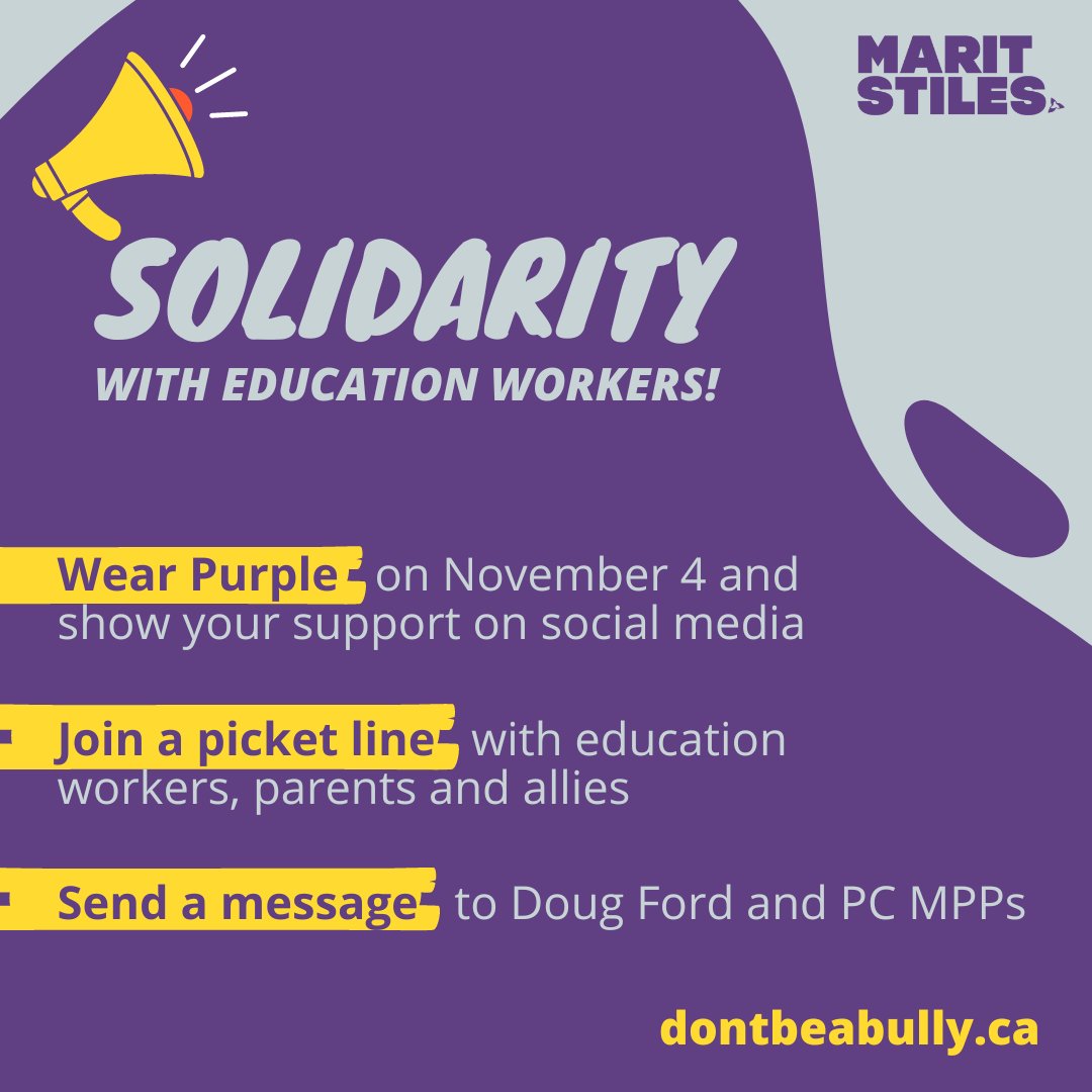 Don't lose hope! We can fight back, and we can win. 
It starts with standing together with CUPE members in their historic fight. 
Join a solidarity action and help win an Ontario where working people are respected &amp; students are supported: dontbeabully.ca 2/2 #onpoli
