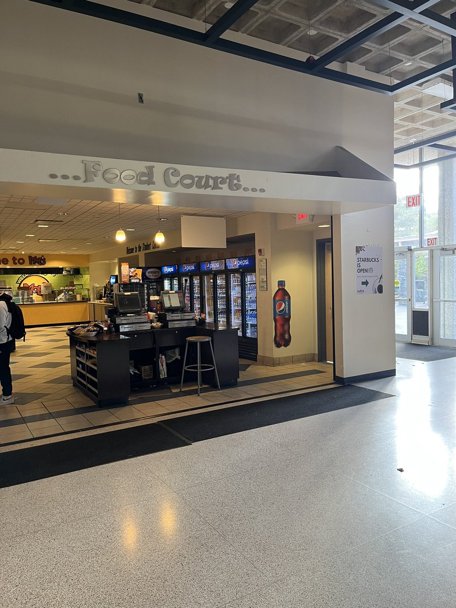 pattyru82's tweet photo. My favorite food venue is the Food Court located in the Babylon Student Center. I had breakfast there on Thursday, Oct. 27 at 9:43 a.m. Is Moe’s ever going to open? #ENG170 https://t.co/0s3orTlZd1