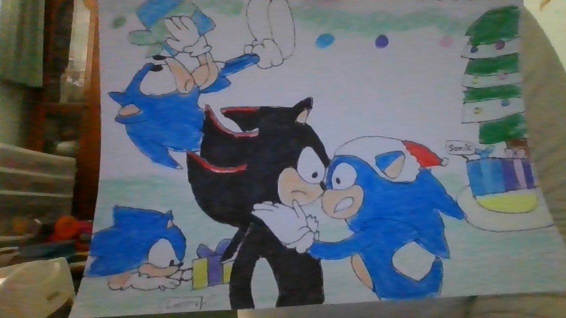A hedgehog christmas 

Movie sonic: I NEED TO OPEN MY PRESENT NOW!!!!

Little sonic:ooohhhhhhh pwesent

Sonic: hmmm wonder whats in my gift?

Shadow: calm down everyone we have to eat our chistmas dinner first

the blue hedgehogs:NOOOOOO!!!! 

Art by me https://t.co/HA9IOL0rR7