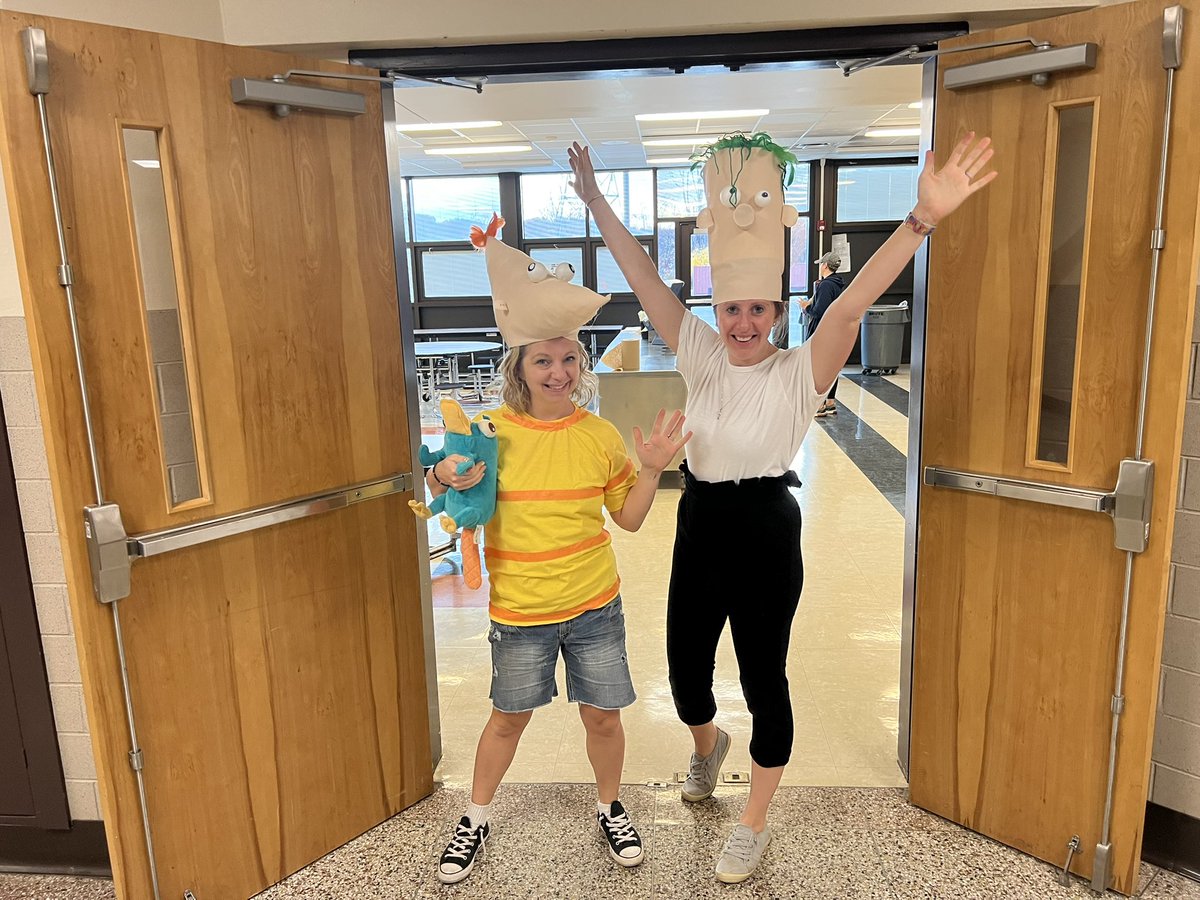 HMSMakerspace's tweet photo. This year’s Halloween Costume #phineasandferb https://t.co/Ezwz57604t