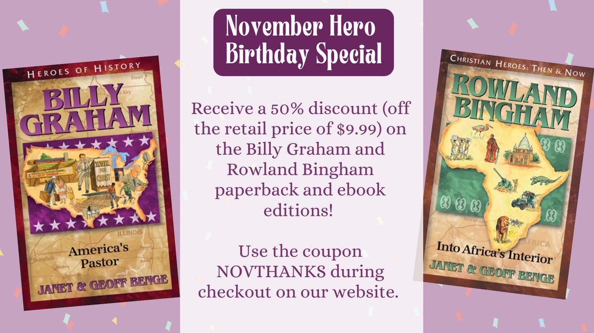 YWAMpublishing's tweet photo. This month's Birthday Special! 
.
.
.
.
#ywampublishing #christianheroes #heroesofhistory #livingbooks #homeschool #christian #reading #currentlyreading #christianbooks https://t.co/GS65nhvShw