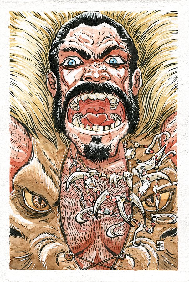 Demetrio1's tweet photo. #Kraven #LastHunt #watercolorsketch https://t.co/9jluIeeKeg