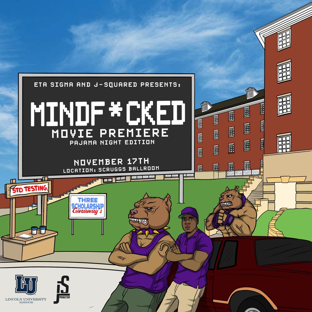 jeffjsquared's tweet photo. Lincoln university Im coming home and I’m bringing you my award winning film with the largest pajama movie night ever. I also have free STD testing for the entire school and am giving away 3 $500 scholarships. See y’all Nov. 17. 🧠🤞🏾 https://t.co/5xfJLcr9w2